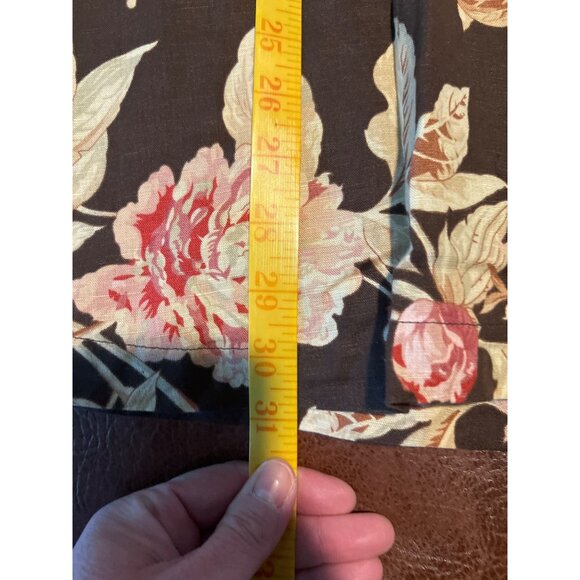 Chaps Floral Linen-Blend Skirt Size 8 Button Front - Picture 4 of 7